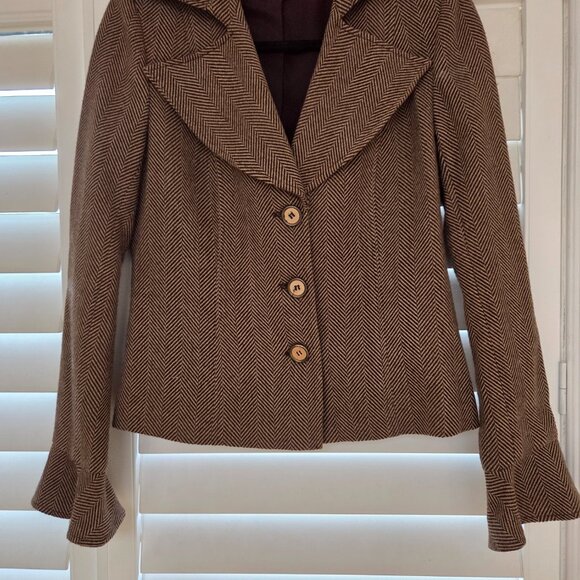 Designer Blazer, Brown Pattern, Size 8 NWT - Picture 1 of 3